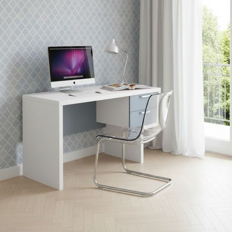 Scrivania di design - Soluzione perfetta per il tuo studio - Bianco e Avio