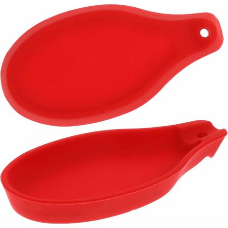 Set mit 2 roten, hitzebeständigen Silikon-Apoyacucharas
