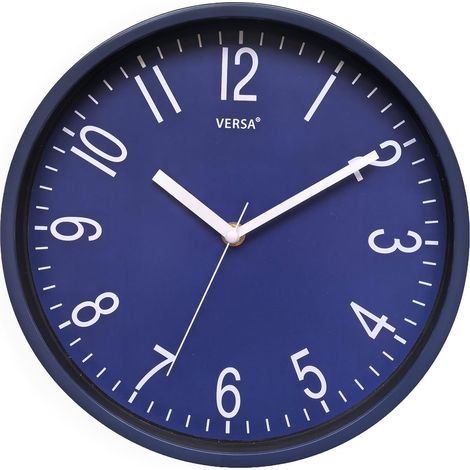 Horloge Murale avec MÉCANISME ET QUALITÉ AMÉLIORÉE, Silencieuse et Décorative, pour Cuisine, Salon ou Salle à Manger, Dimensions (H x L x P) 25 x 4,3 x 25 cm, Polypropylène, Bleu (1/5)