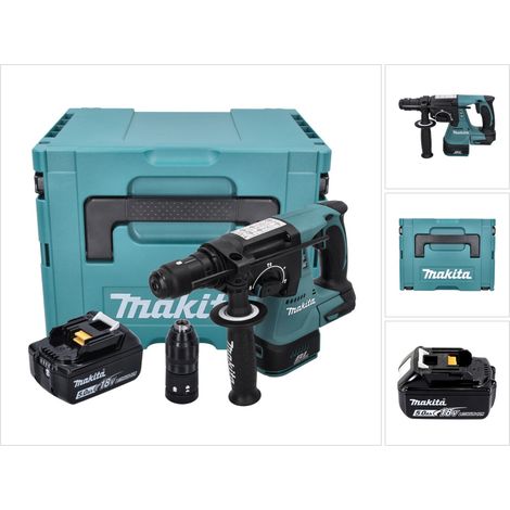 Makita DHR 243 T1J Akku Bohrhammer 18 V 2,0 J SDS plus Brushless + 1x Akku 5,0 Ah + Makpac - ohne Ladegerät