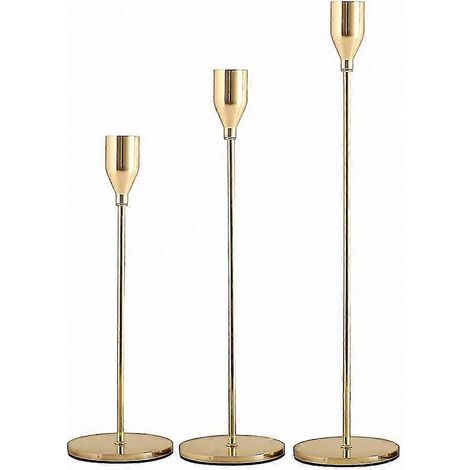 Ensemble de 3 bougies dorées, bougies bowling, bougies antiques, compatibles avec des bougies de 19 mm d'épaisseur, bougies LED, décorations, décoration intérieure. (1/5)