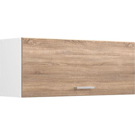 Armario colgante R-Line, Sonoma/Blanco, 100 cm Plano, Vicco