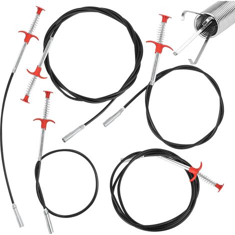5 Pcs Furet Deboucheur Canalisation, 60/90/160/200/300 cm Pinces à Griffes Flexibles 4 Griffes, WC Nettoyage Furet Plomberie Débouchage pour Déboucheur Toilette égouts Cuisine Douche (1/5)