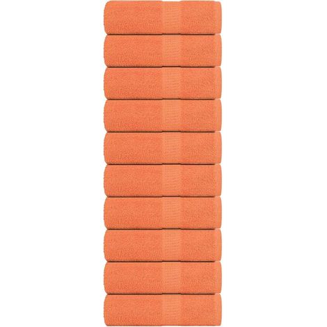 Toallas de mano 10 unidades RANA Naranja 30x30 cm 100% Algodón vidaXL