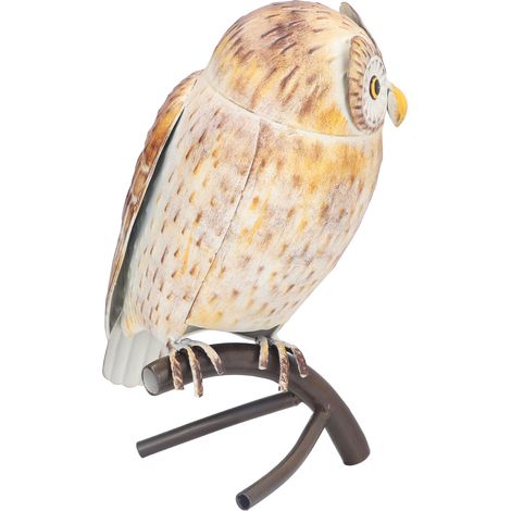 Sculpture métallique hibou artisanale en fer, décoration de bureau et ornement de jardin, figurine animal en métal (1/5)