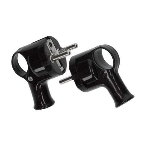 Unischuko schwarzer Winkelstecker mit Erdung Elgotech WT-40-2 (1/5)