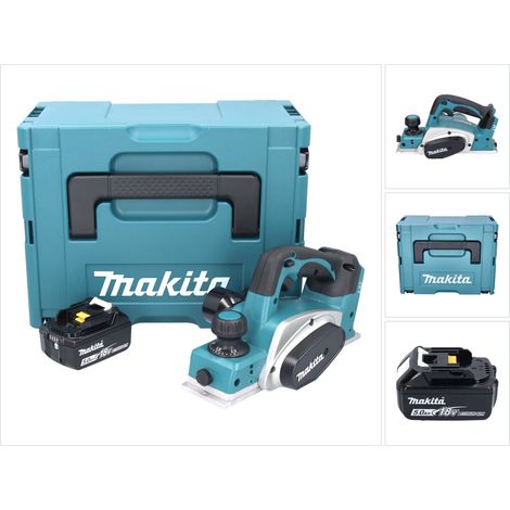 Makita DKP 180 T1J Akku Hobel 18 V 82 mm + 1x Akku 5,0 Ah + Makpac - ohne Ladegerät