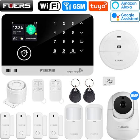 (Pack 6) Système d'alarme intelligent Wi-Fi GSM pour la sécurité de votre domicile  système d'alarme antivol sans fil 433 MHz (1/5)