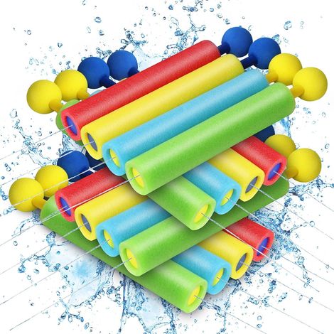 16 PCS Pistolets et Fusils à Eau, Fusil a Eau en Mosse, Portée de 9,1 m, Jouet Piscine Plage Jardin Extérieur, Jeux d'eau