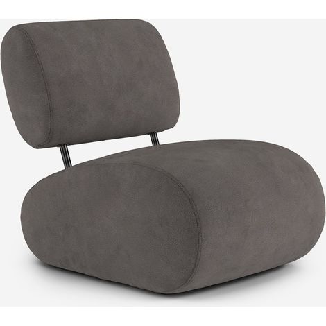 Samtgepolsterter Sessel im modernen Design für Wohnzimmer Tux - Schwarz (1/5)