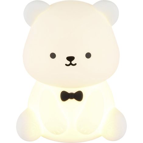 Tischleuchte LED Kinderlampe Nachtlicht Nachttischlampe Kinderleuchte Teddybär, RGB Farbwechsel, Touchdimmer, Timer, LxBxH 10,3 x 9,9 x 12,9 cm (1/3)