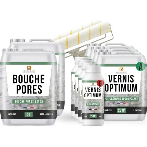 Harmony kit protection - Bouche pores + vernis Optimum - 100 m² Mate - Harmony Béton