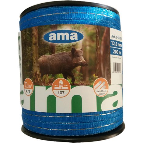 AMA Banda per recinti elettrici blu Premium line da 200 m per cinghiali
