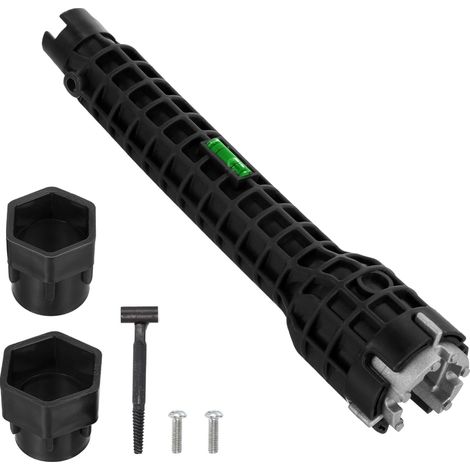 Clé à molette multifonctionnelle, couleur noire, pour robinetterie, plomberie, pour l'entretien, le montage et les réparations domestiques.-AquaForge (1/5)