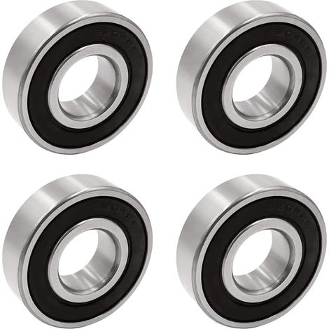 Roulements à billes 6204-2RS - Lot de 4 - Acier au chrome - Double blindage étanche - Moteurs et machines - 20x47x14mm (1/5)