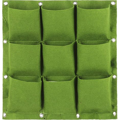 Sac à Plantes Murale - 9 Poches - Pour Jardinage Vertical Intérieur Extérieur - en Feutre Durable - Sac de Culture pour Herbes et Fleurs (1/5)