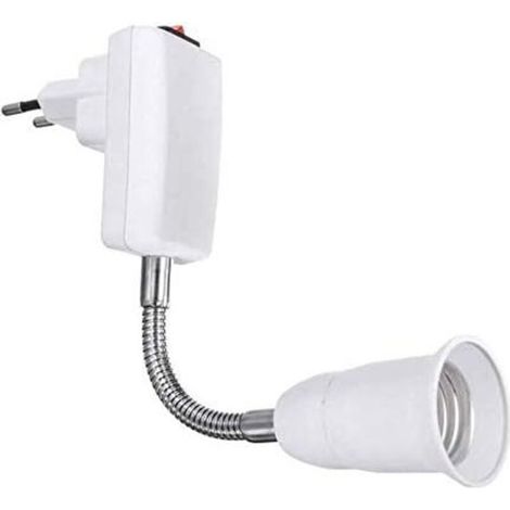 Douille E27 avec Interrupteur sans Fil, Base Blanche pour Ampoule E27, Flexible avec Bras, Douille Rapide pour Lampe de Cuisine, Lampe Murale, Lampe de Lecture au Lit (sans ampoule)