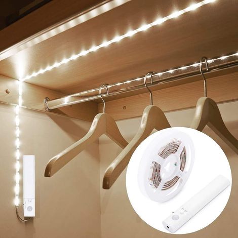Bande LED à piles, pour chambre d'enfant, sous-lit, couloir, salle de bain, cuisine, escaliers 1 m 6 000 K Blanc froid (1/5)