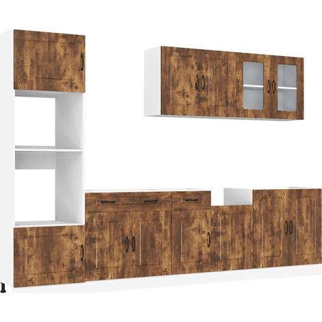 Maison Exclusive - Set Mobili da Cucina 7 pz Kalmar Rovere Fumo Legno Multistrato