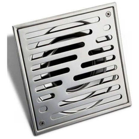 Square Stainless Steel Floor Drain Anti-Odor Bathroom Shower Drain, Large Diameter 150 x 150mm (1/3)