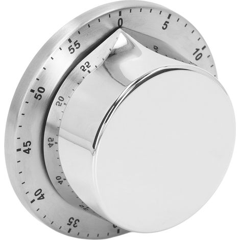 Mechanischer Küchentimer, Edelstahl 304, magnetisch, weiße Kochuhr (1/5)