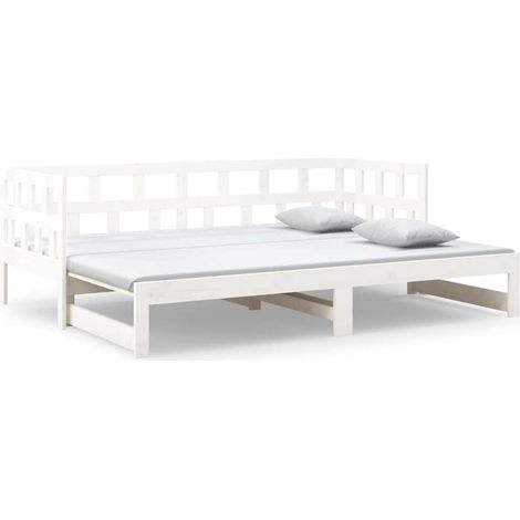 Maison Exclusive - Sofá cama extraíble sin colchón blanco 2x(90x2 (1/5)