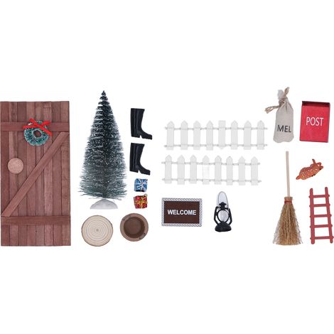 Kit de Porte de Fée de Noël en Bois Miniature pour Maison de Poupée - Échelle 1/12 et 1/6 (1/5)