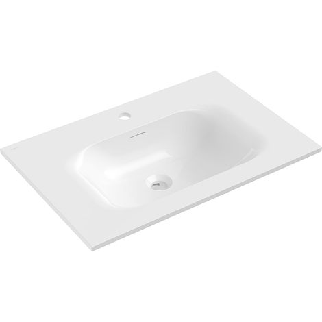 Mexen Vela lavabo empotrado en encimera 71 x 46,5 cm, blanco brillo - 25237000 (1/3)