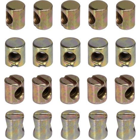 Lot de 20 écrous M6 à fente pour meubles, chaises, lits, berceaux (1/5)