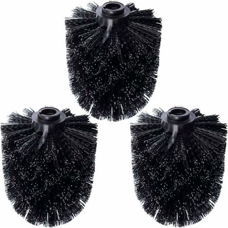 3-Pack WC Remplacement tête de Brosse Brosse Noire Remplacement Brosse Noire Remplacement tête de Brosse Noire Remplacement Individuel Brosse Noire Brosse WC Remplacement Brosse WC (1/4)