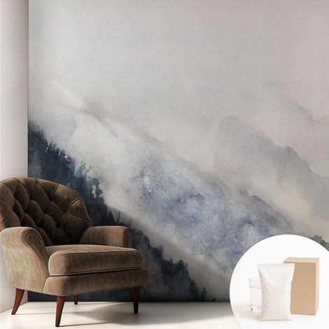 Papier peint intissé pour salon chambre à coucher peint imprimé Installation facile - Colle incluse gratuite Brume de montagne 250x250 cm (1/5)