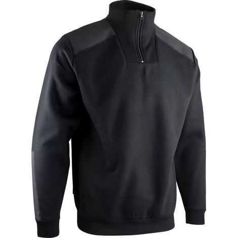 Sweatshirt BERLIN Truckerkragen zweifarbig schwarz-grau - LMA - 8090 T6 T2XL