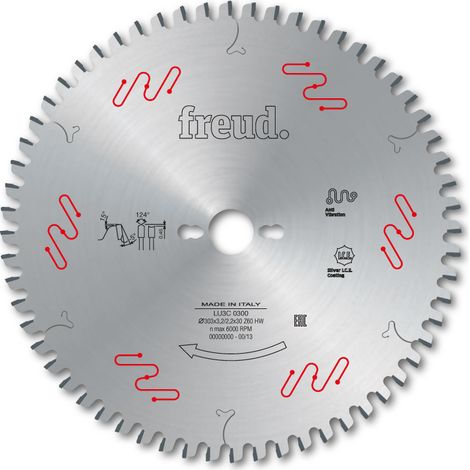 Hoja de gubia para paneles revestidos por las dos caras FREUD - Gubia Ø303 3,2/2,2 AL30 Z60 + - F03FS05078 -LU3C 0300