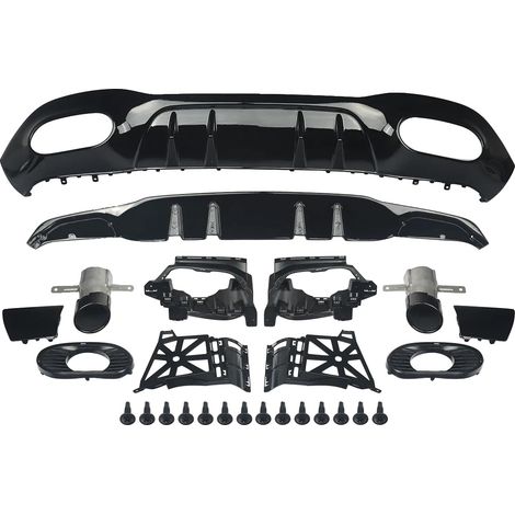 Spoiler trasero, compatible con el estilo A35 AMG Line, fabricado en ABS de alta calidad, color negro brillante. (1/2)