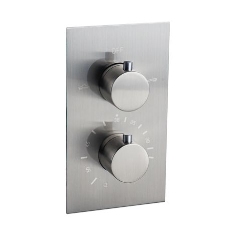 FugaFlow Eccelente Robinet thermostatique encastré - avec corps encastré - Acier inoxydable brossé PVD (Acier inoxydable)