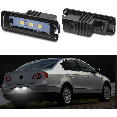 LED Éclairage de Plaque d'immatriculation pour Golf 5 Golf 6 Golf 7 Lupo Scirocco Polo 9N Passat 3c B6, LED Feux Plaque Immatriculation Auto avec CanBus Sans Erreur 5050 SMD, 2 Pièces (1/5)