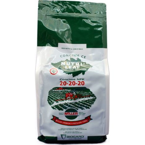 Concime Solubile Nutri Leaf 20.20.20 Disponibile nei formati 2 - 5 lbs - size 5 lbs