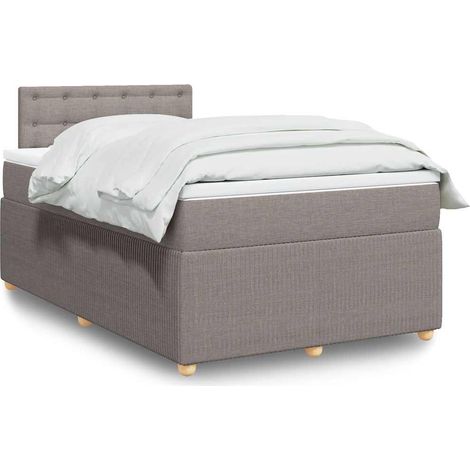 Boxspringbett mit Matratze Taupe 120x200 cm Stoff
