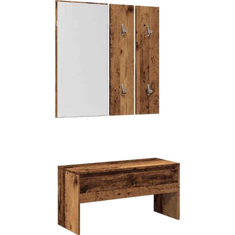 Garderoben-Set Altholz-Optik Holzwerkstoff