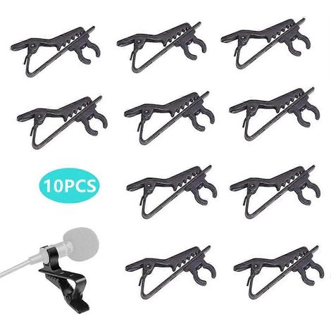 10 pinces pour micro-cravate, support de câble sécurisé pour micro-cravate ( ) (1/5)