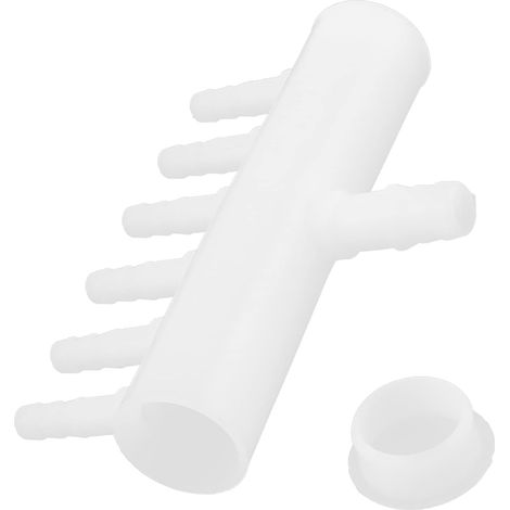 6 Sortie Étang Pompe Collecteur Air Diviseur Vanne Plastique Blanc (1/4)
