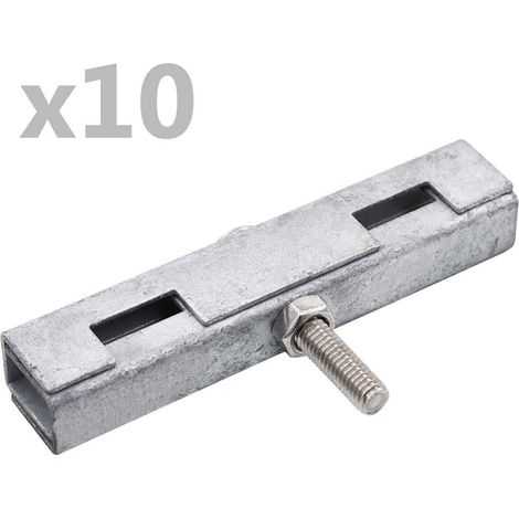 vidaXL Set di Connettori per Griglie da Giardino 10 pz Argento (1/4)