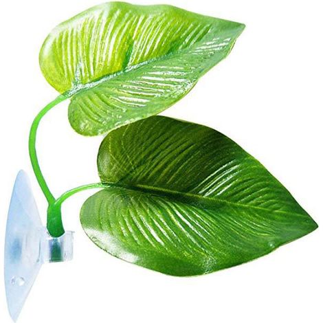 Feuille artificielle pour aquarium, accessoires de décoration, support pour poisson betta avec ventouse puissante (1/5)
