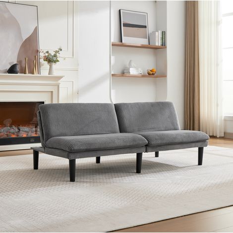 Sofá cama de 2 plazas reclinable en 3 posiciones, 167 x 84 x 67 cm, gris DESVIAE (1/5)