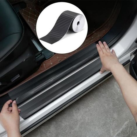 Film Carbone Voiture Covering, Carbone Film Autocollant de Voiture Adhésif, Bandes de Fibre Carbone, Anti-Rayures Film Protecteur (1/4)