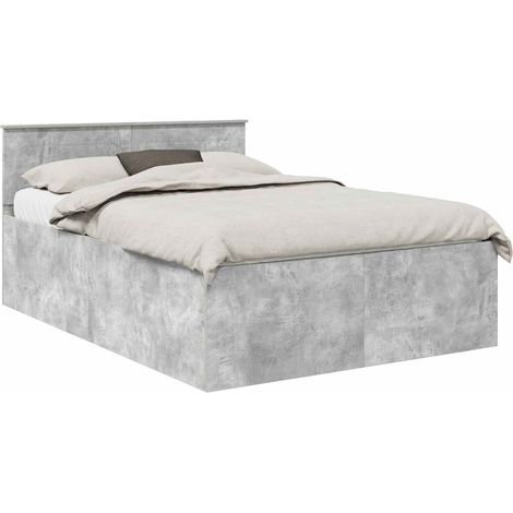 Estructura de cama con cabecera Gris Concreto 150 x 200 cm vidaXL (1/5)