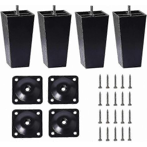 Lot de 4 pieds de meubles coniques en plastique de 4,7 pouces, adaptés aux canapés et aux chaises. (1/5)