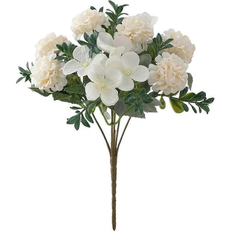 Bouquet de fleurs d'hortensias en soie rose pour la décoration du salon et de la salle de réunion-White (1/5)