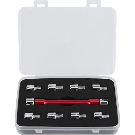 CNC-Speichenschlüssel im Koffer, kompatibel mit den meisten Motorrädern mit 5,0 bis 6,8 cm³ (rot) (1/5)