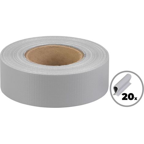 Sichtschutzstreifen Strend Pro EUROSTANDARD, 47,5 mm, Lange 35 m, blickdicht, grau, fur Zaunfelder, mit 20 Clips, 450 g/m2, PVC, RAL 7040